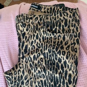 Express leopard jeans